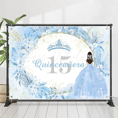 Lofaris Blue Boho Floral Quinceanera 15th Birthday Backdrop