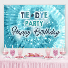 Lofaris Blue bokeh Tie Dye Party birthday photo booth backdrop