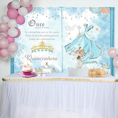 Lofaris Blue Book Princess Floral Crown Birthday Backdrop