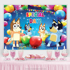 Lofaris Blue Cartoon Dogs Birthday Backdrop For Kids Party