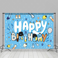 Blue Dog Happy Birthday Party Backdrop Decoration