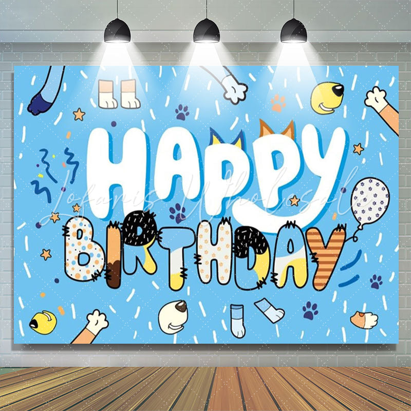 Blue Dog Happy Birthday Party Backdrop Decoration