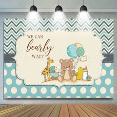 Lofaris Blue Dots Teddy Bear Balloon Baby Shower Backdrop