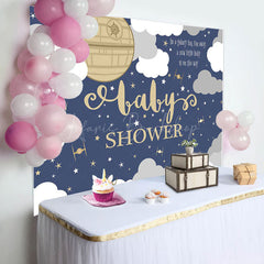 Lofaris Blue Night Sky Clouds Galaxy Baby Shower Backdrop