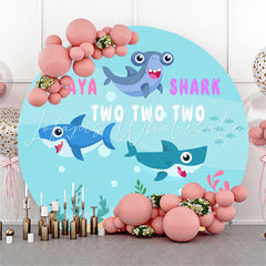 Lofaris Blue Sea Cartoon Shark Happy Birthday Backdrop Kit