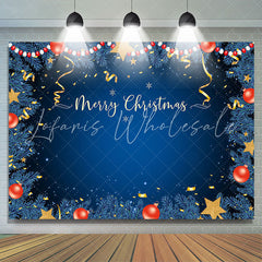 Lofaris Blue Sequin Ball Pine Christmas Photoshoot Backdrop