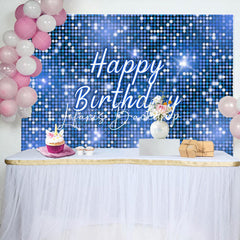 Lofaris Blue Sequins Sparkle Happy Birthday Party Backdrop