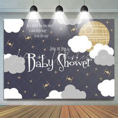 Lofaris Blue Sky Planet Star Cute Baby Shower Backdrop