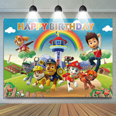 Lofaris Blue Sky Puppy Dog Happy Birthday Backdrop For Kids