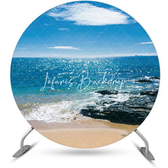 Lofaris Blue Sky Reef Hawaii Beach Round Birthday Backdrop