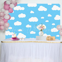 Lofaris Blue Sky White Cloud Cute Simple Birthday Backdrop