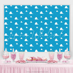 Lofaris Blue Sky White Clouds Kid Happy Birthday Party Backdrop