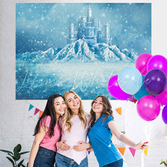 Lofaris Blue Snowmountain With Castle Baby Shower Backdrop