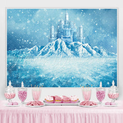 Lofaris Blue Snowmountain With Castle Baby Shower Backdrop