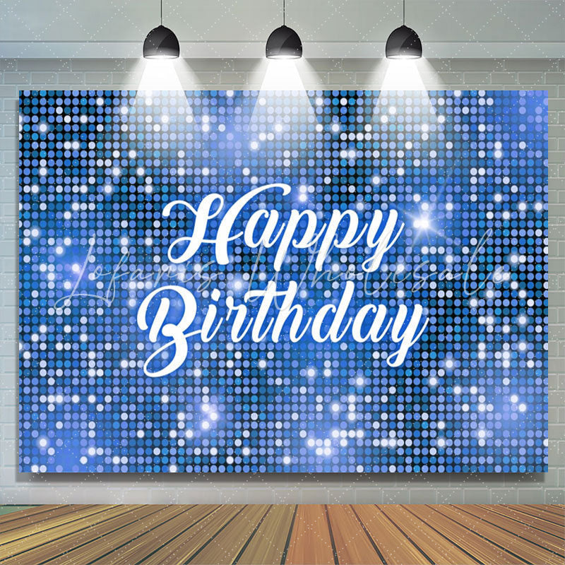 Lofaris Blue Sparkling Sequin Dance Happy Birthday Backdrop