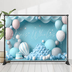 Lofaris Blue Wall Balloon Cake Smash 1st Birthday Backdrop