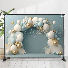 Lofaris Blue White Balloon Gold Star 1st Birthday Backdrop