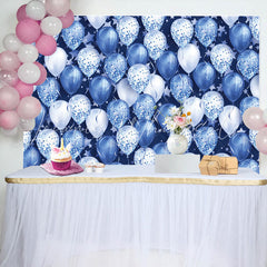 Lofaris Blue White Glitter Balloon Star Birthday Backdrop