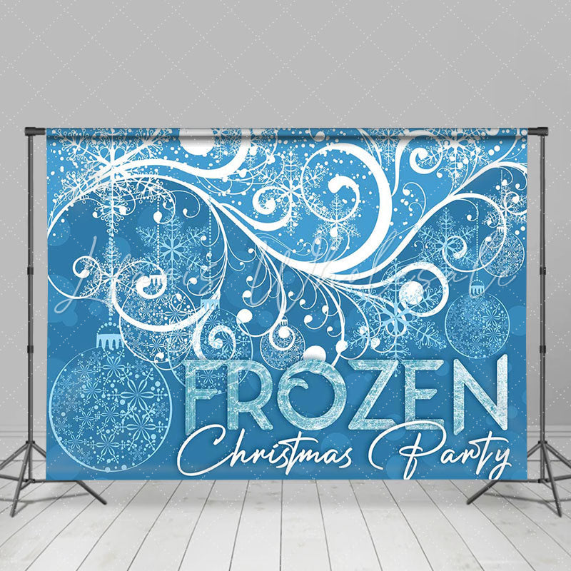 Lofaris Blue White Snow Ball Frozen Christmas Party Backdrop