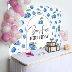 Lofaris Blueberry Jam Jar Plaid Boy 1St Birthday Backdrop