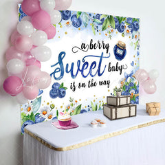 Lofaris Blueberry Jam Leaves Floral Baby Shower Backdrop