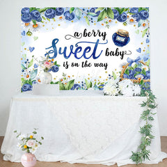 Lofaris Blueberry Jam Leaves Floral Baby Shower Backdrop