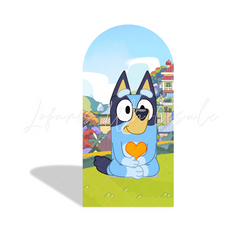 Bluey Happy Birthday Party Arch Backdrop Wall Cloth Cover