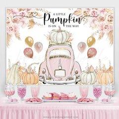 Lofaris Boho Punpkin And Glitter Balloons Baby Shower Backdrop