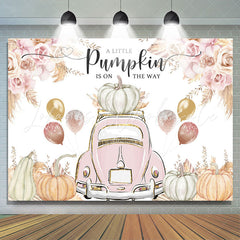 Lofaris Boho Punpkin And Glitter Balloons Baby Shower Backdrop