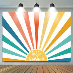 Lofaris Boho Rainbow Sun Hello Sunshine Birthday Backdrop