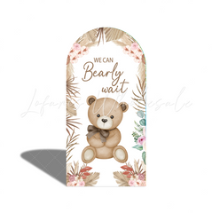 Boho Teddy Bear Pregnancy Mather Baby Shower Party Arch Backdrop Wall Cloth Cover