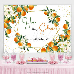 Lofaris Boho Theme White He Or She What Will Baby Be Backdrop