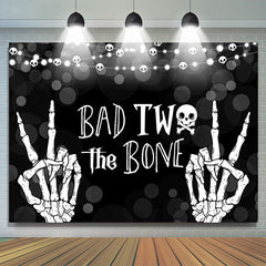 Lofaris Bokeh Bad Two The Bone Halloween Birthday Backdrop