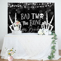 Lofaris Bokeh Bad Two The Bone Halloween Birthday Backdrop