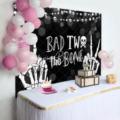 Lofaris Bokeh Bad Two The Bone Halloween Birthday Backdrop