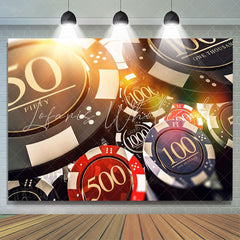 Lofaris Bokeh Black Coins Happy Birthday Party Backdrop Banner