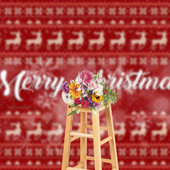 Lofaris Bokeh Snowflake Deer Red Merry Christmas Backdrop