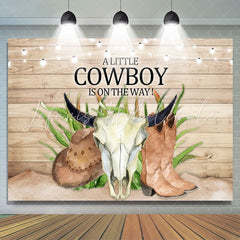 Lofaris A Little CowBoy Is On The Way Baby Shower Backdrop