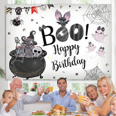 Lofaris Boo! Halloween Themed Birthday Party Backdrop for Girls