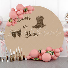 Lofaris Boot Or Bow Brown Pattern Round Baby Shower Backdrop