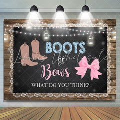 Lofaris Boots and Bows Cute Wood Baby Shower Backdrop