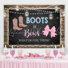 Lofaris Boots and Bows Cute Wood Baby Shower Backdrop