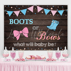 Lofaris Boots or Bows Gender Reveal Backdrop for Baby Shower