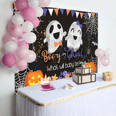 Lofaris Booy Or Ghoul Black Halloween Gender Reveal Backdrop