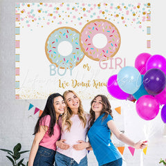 Lofaris Cute Donut Glitter Baby Shower Party Backdrop