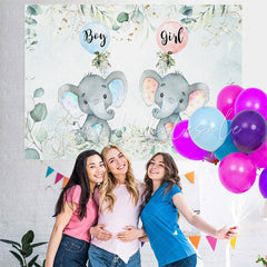 Lofaris Cute Green Plants Balloon Baby Shower Backdrop