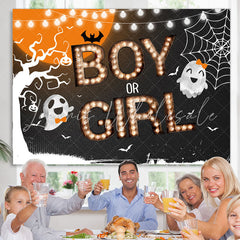 Lofaris Boy Or Girl Halloween Theme Gender Reveal Backdrop