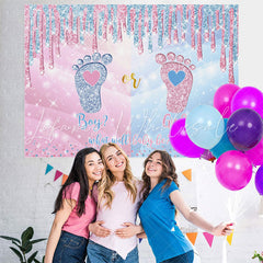 Lofaris Cute Pink and Blue Bokeh Baby Shower Backdrop