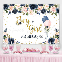 Lofaris Cute Pink and Bule Balloon Baby Shower Backdrop