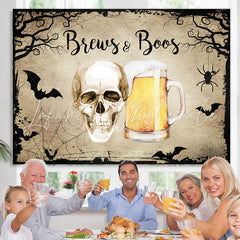 Lofaris Brews And Boos Halloween Theme Baby Shower Backdrop